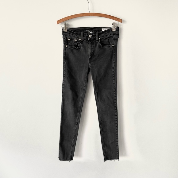 rag & bone Denim - Rag & Bone Gray Raw Hem Ankle Skinny Leg Jeans